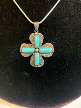 Load image into Gallery viewer, Turquoise cross necklace