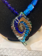 Load image into Gallery viewer, Glass shell necklace with matching earings