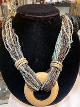 Load image into Gallery viewer, Statement necklace with wooden ring