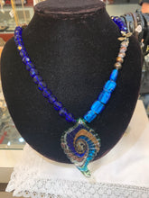Load image into Gallery viewer, Glass shell necklace with matching earings