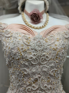 Charming Princess Blush Rose Wedding Dress